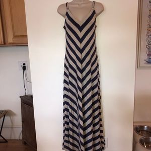 MAGGIE M 95%rayon V-neck stripe maxi dress/NWT